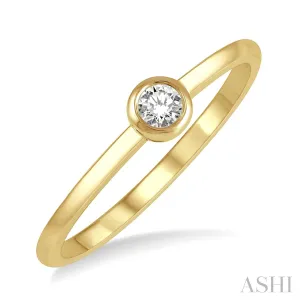 10K Yellow Gold Bezel Set Diamond Fashion Ring, 0.10 Carat TW