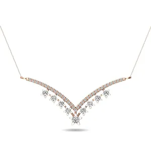 14K Rose Gold 1/3 Ct.Tw. Diamond Star Necklace