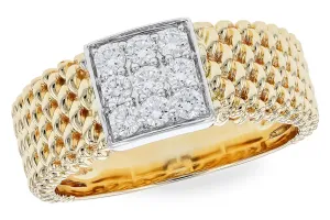 14K Yellow Gold Contemporary Diamond Ring