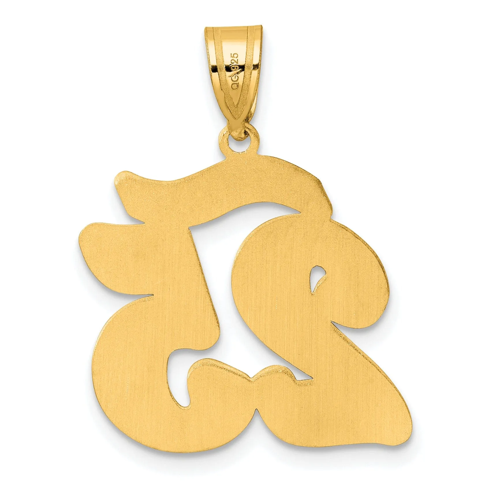 14k Yellow Gold Polished Finish Script Design Number 25 Charm Pendant