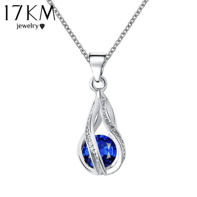 17KM Long Austrian Crystal Water Drop Necklaces & Pendants Gold Color Silver Color Maxi Necklaces for Women Gift collares 2016