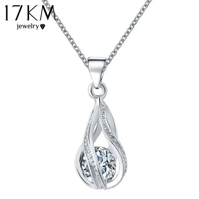 17KM Long Austrian Crystal Water Drop Necklaces & Pendants Gold Color Silver Color Maxi Necklaces for Women Gift collares 2016