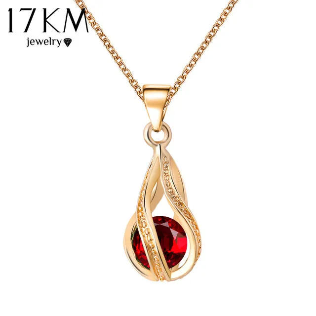 17KM Long Austrian Crystal Water Drop Necklaces & Pendants Gold Color Silver Color Maxi Necklaces for Women Gift collares 2016