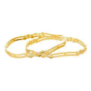 22K Yellow & White Gold Bangle Set of 2 (30gm)