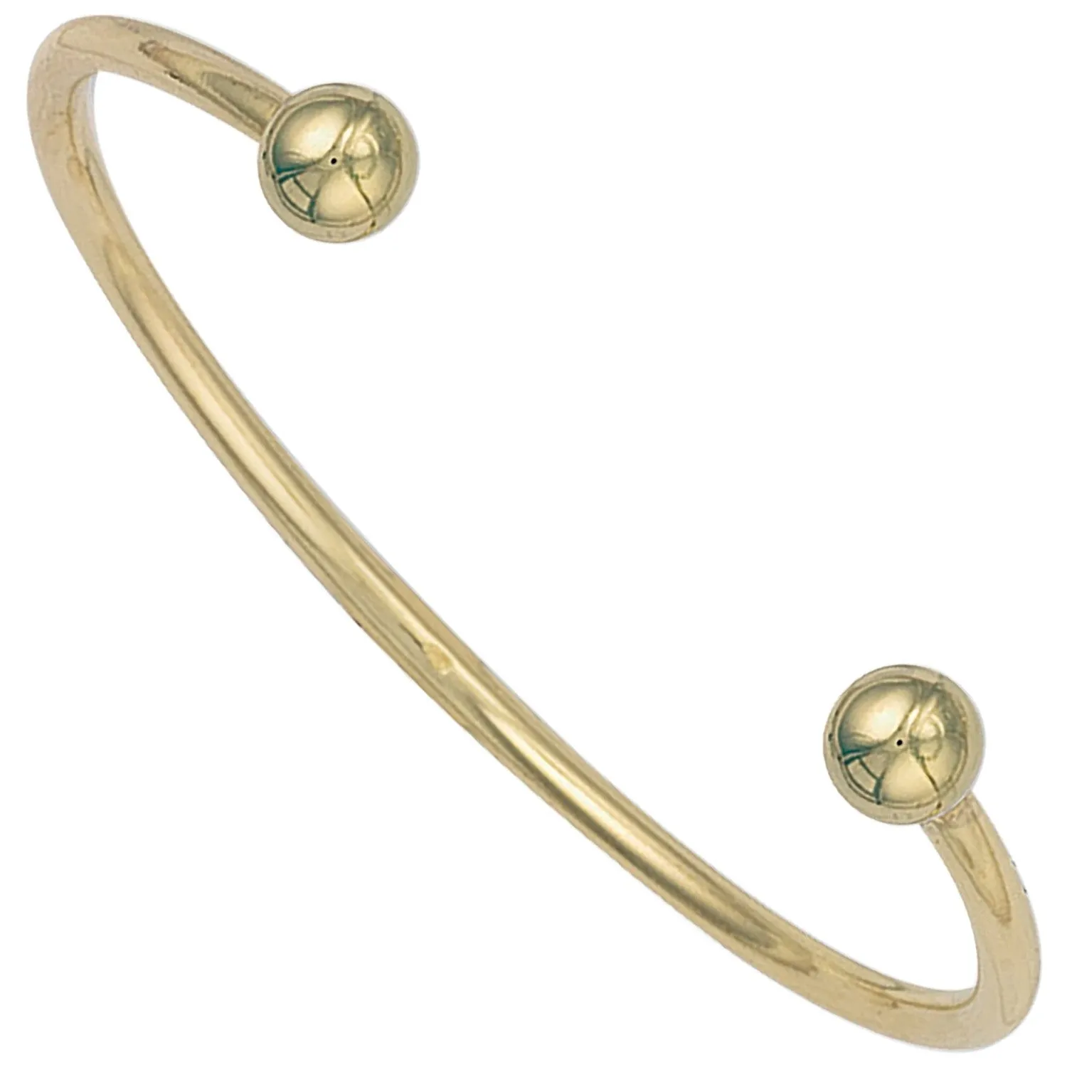 9ct Yellow Gold 3mm Solid Torque Bangle 14.6g