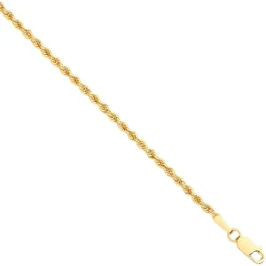 9ct Yellow Gold Hollow 2.0mm 20 Inch Rope Necklace 2.3g