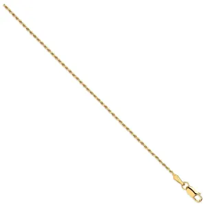 9ct Yellow Gold Solid 1.2mm 18 Inch Rope Necklace 2.7g