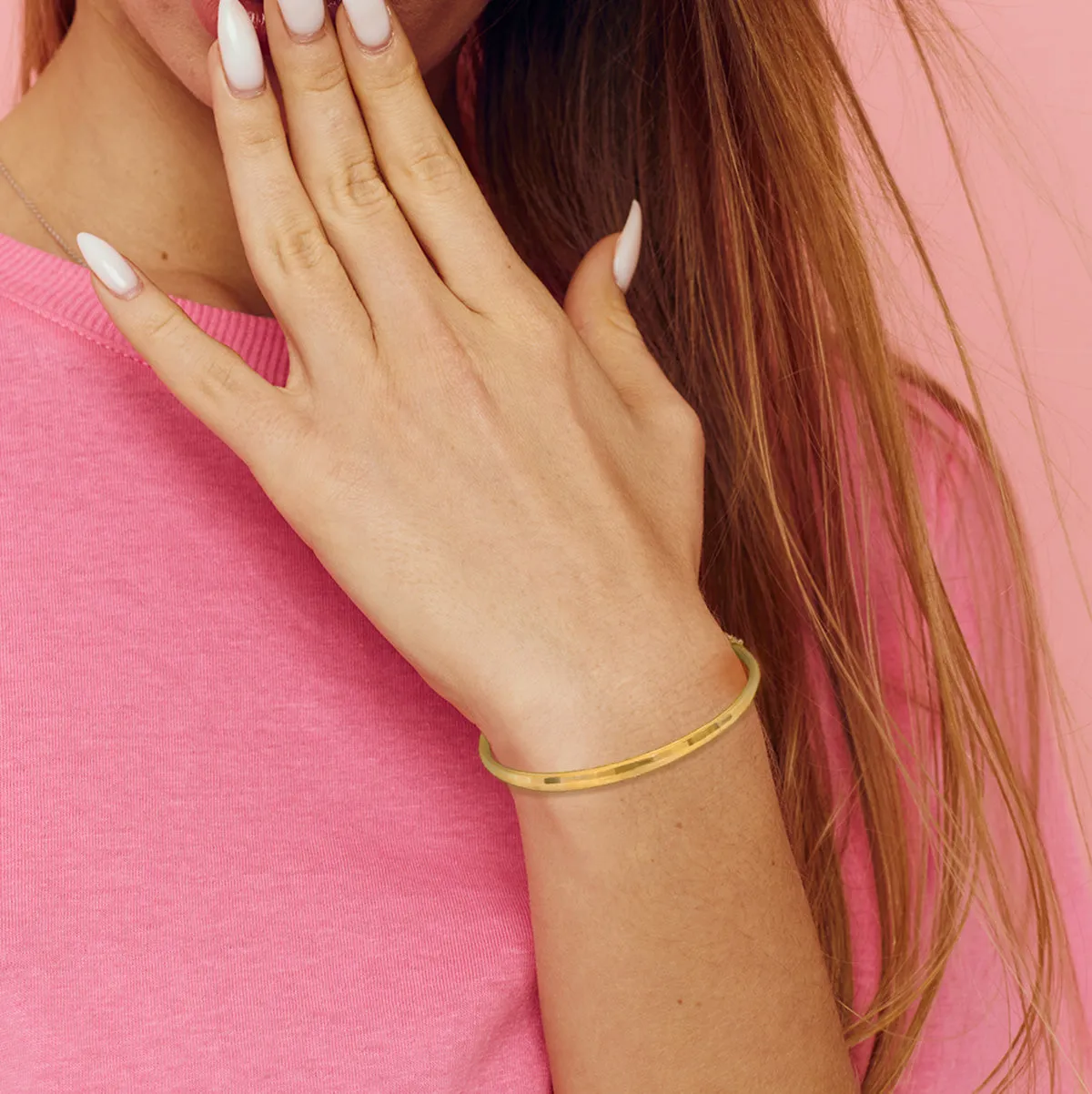 9K Yellow Gold Chamfered Bangle