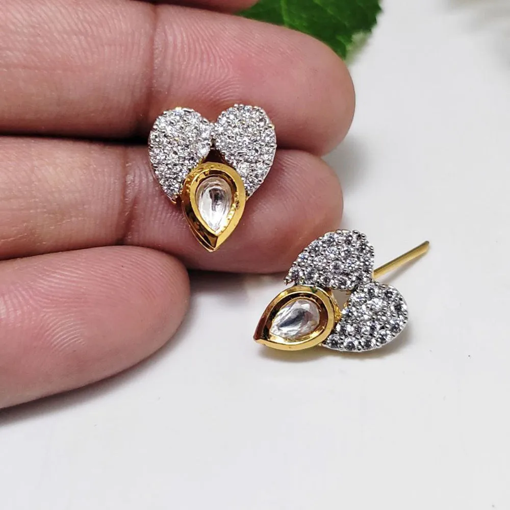 Aamrapali  Gold  Plated  American  Diamond  Stud   Earrings