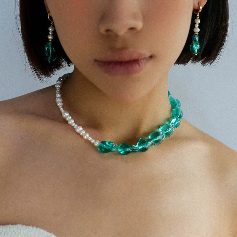 Baroque Pearls Resin Necklace,Earrings,Bracelet Set (Purchase Individually)