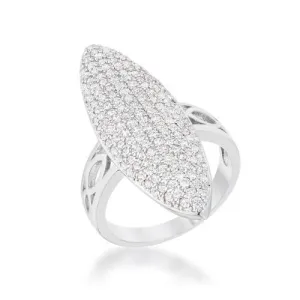 Bella 2.3ct CZ Rhodium Contemporary Cocktail Ring