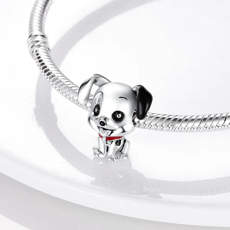 Black and White Dog Charm