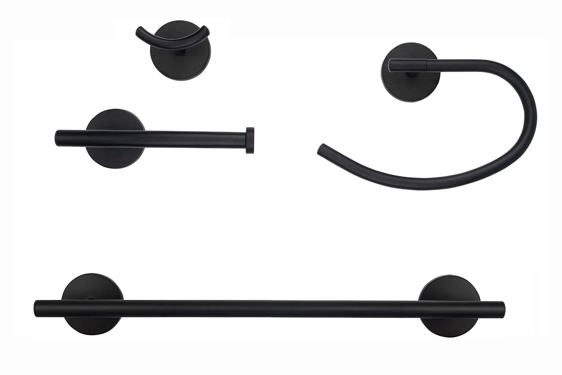 Boca Grande Matte Black Bathroom Hardware Set