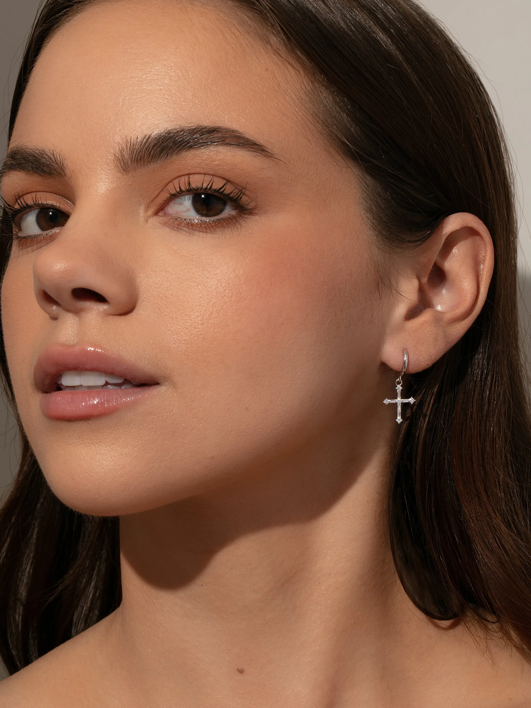 Bold Cross Huggie Earrings