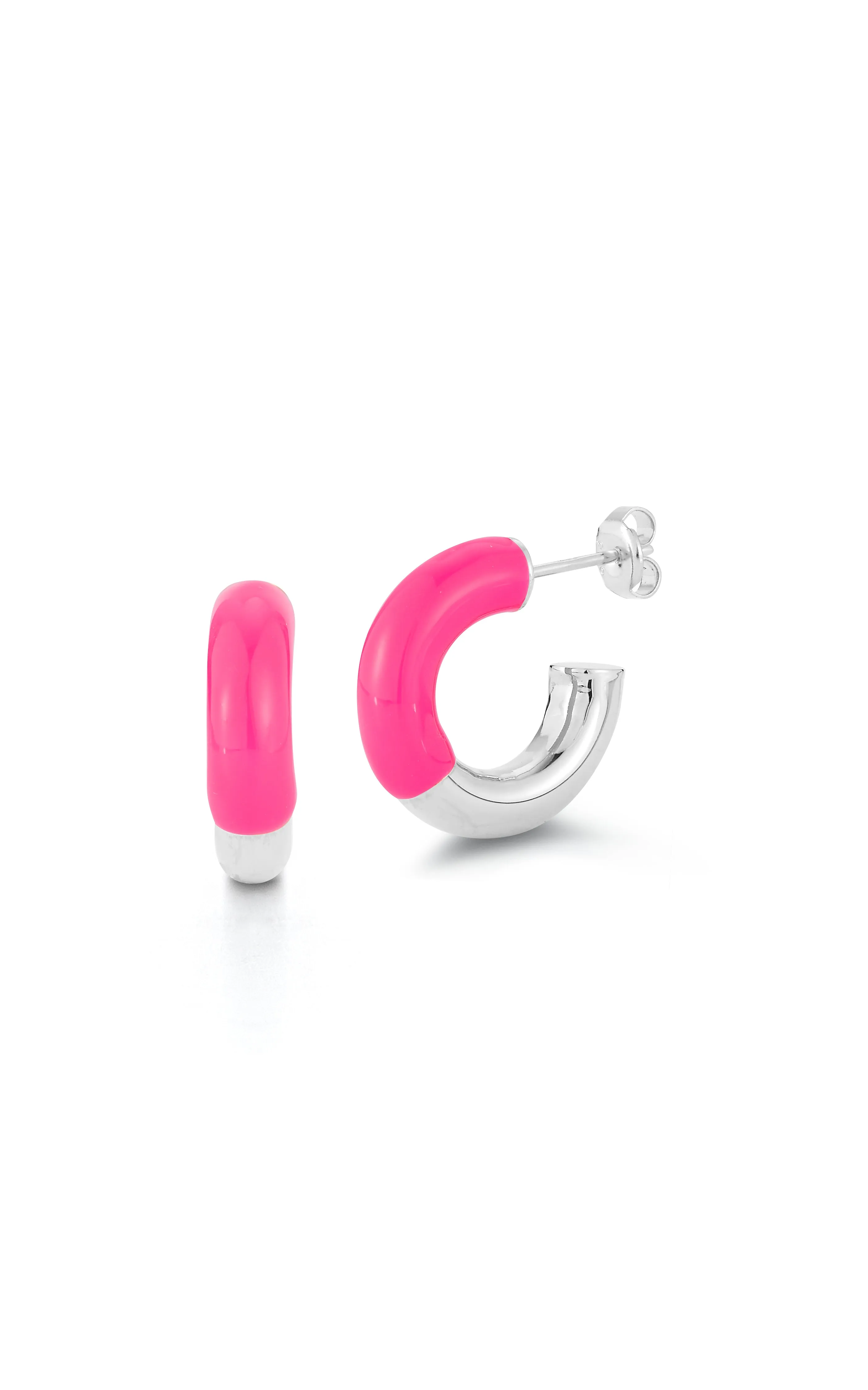 Bold Pink Enamel Hoops