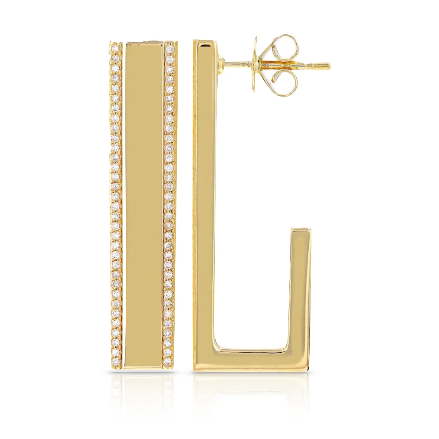 Bold Rectangle & Diamond Studs