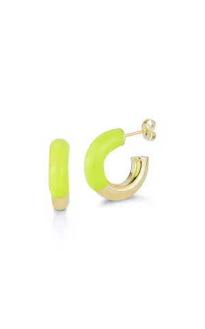 Bold Yellow Enamel Hoops