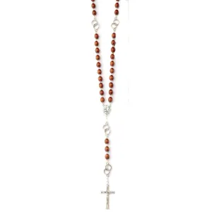 Brown Wooden Unity Rosary with Modern Cross