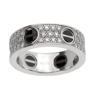 Cartier Love Ceramic Diamond 18k White Gold RIng