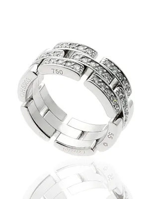 Cartier Maillon Panthere Diamond Ring in 18k White Gold