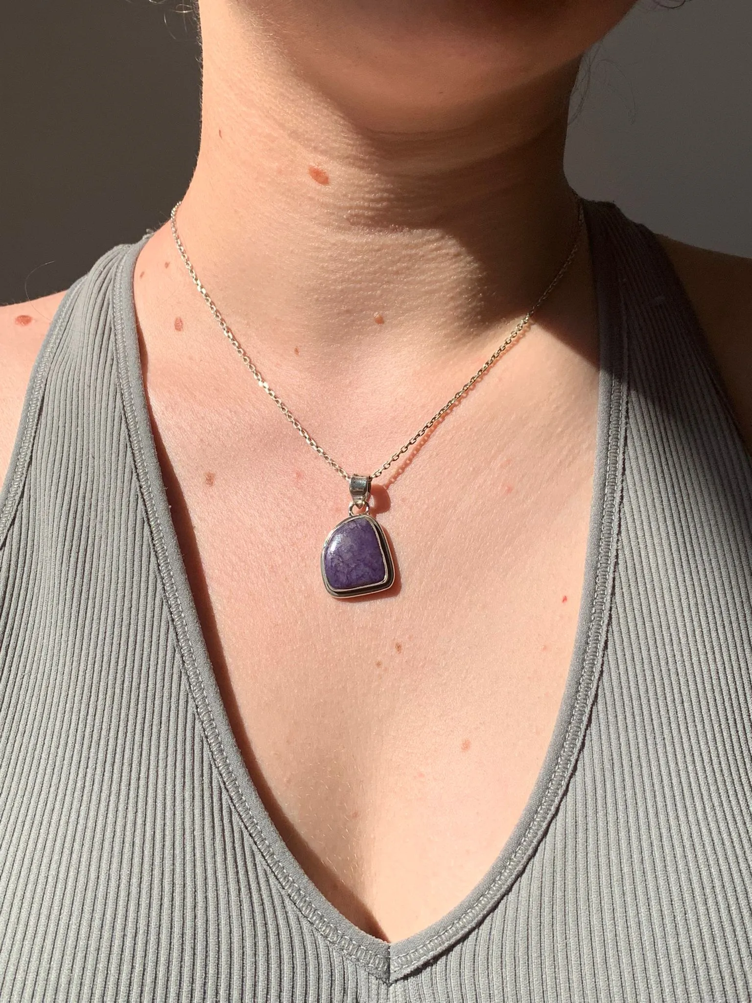 Charoite Brea Pendant - Small Freeform