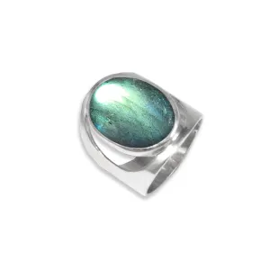 Cigar Band Labradorite Ring