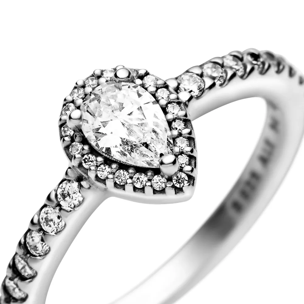 Classic Sparkle Halo Ring