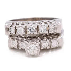 Contemporary Diamond Bridal Set