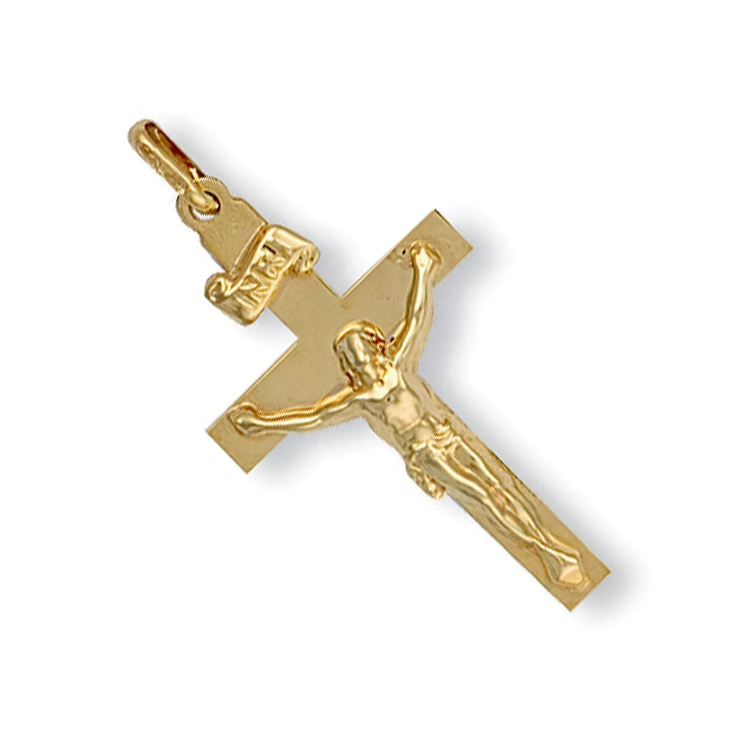 Crucifix Cross Pendant Necklace in 9ct Yellow Gold 1.5g