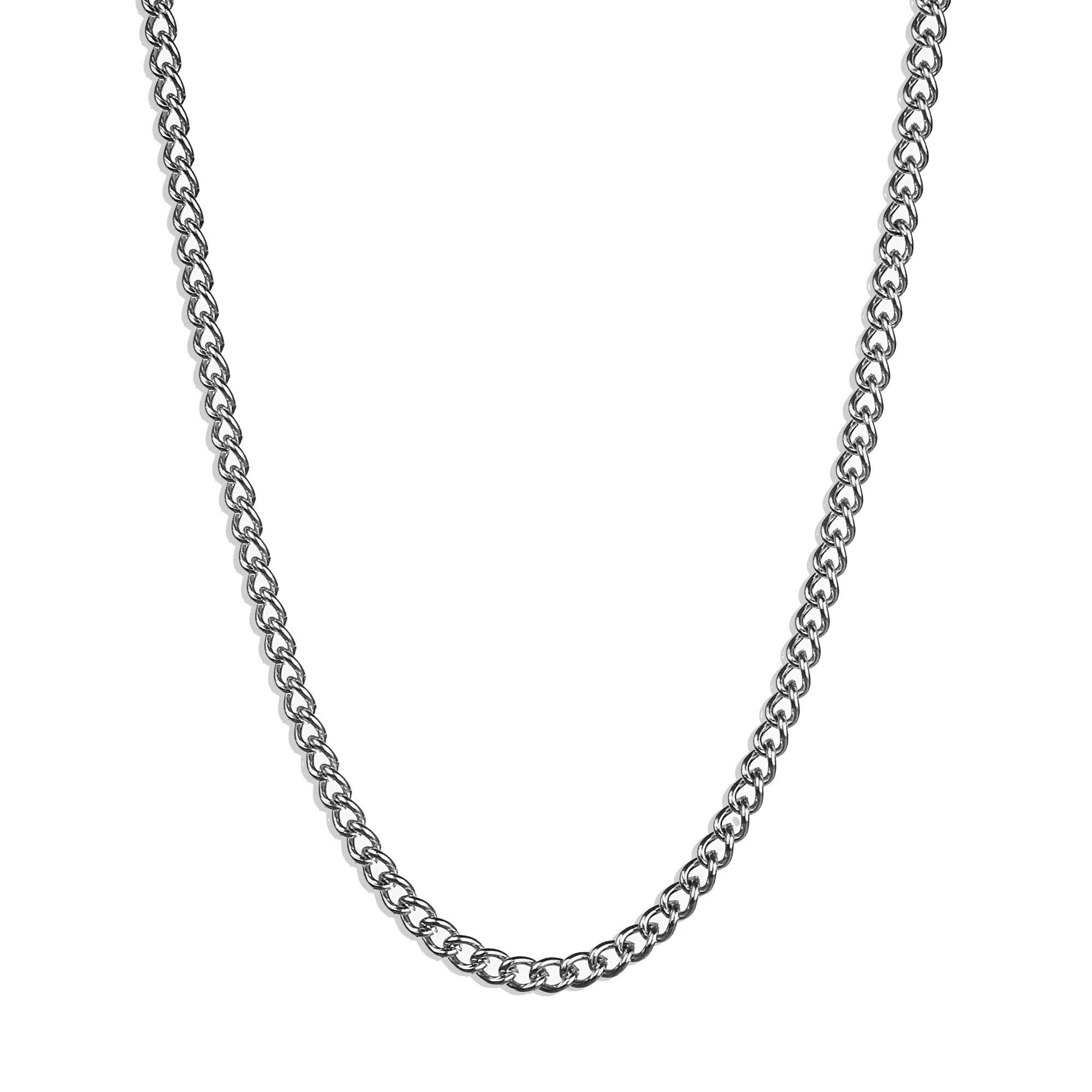 Curb Chain Necklace - Silver 3mm