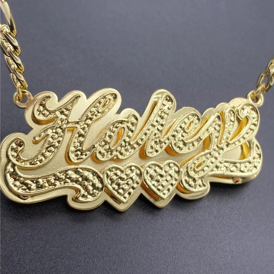 Custom Nameplate Necklace 3D Pendant Necklace Personalized Custom Name Jewelry