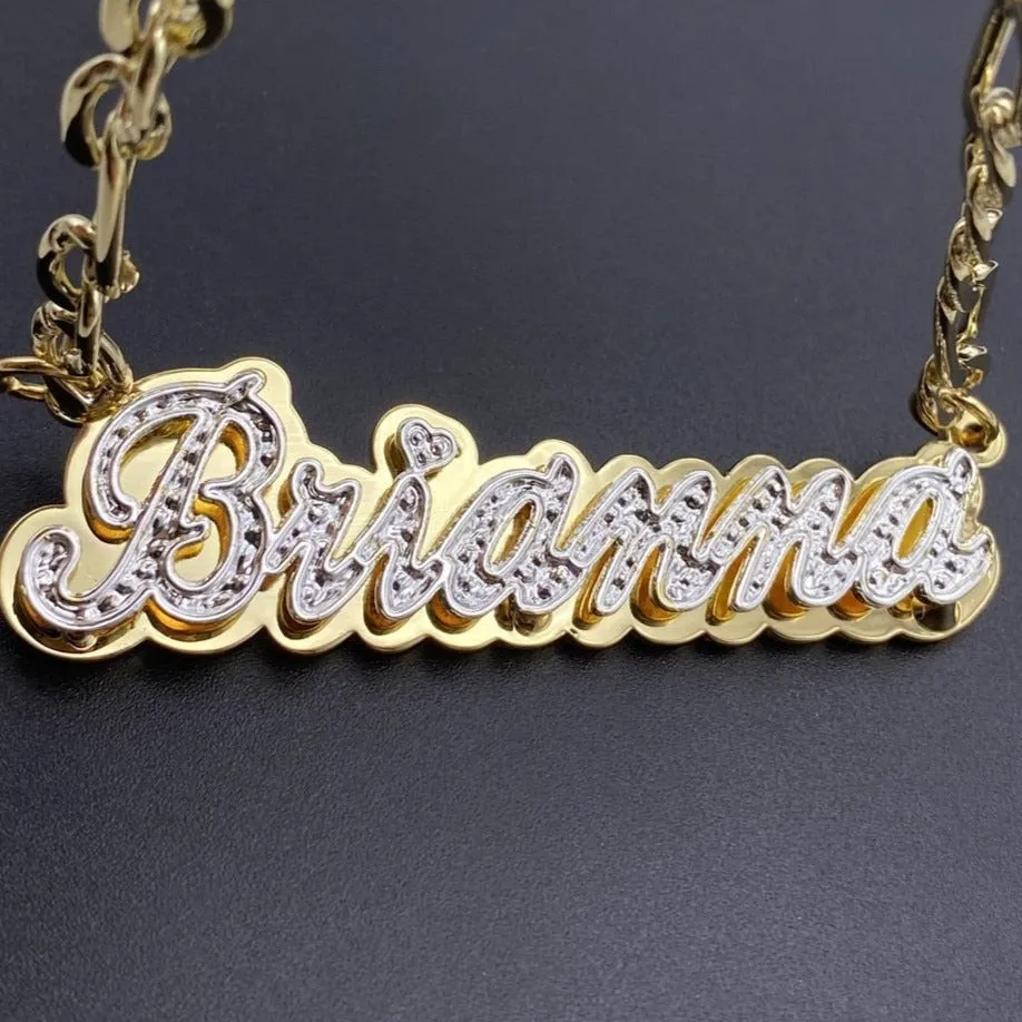 Custom Nameplate Necklace 3D Pendant Necklace Personalized Custom Name Jewelry