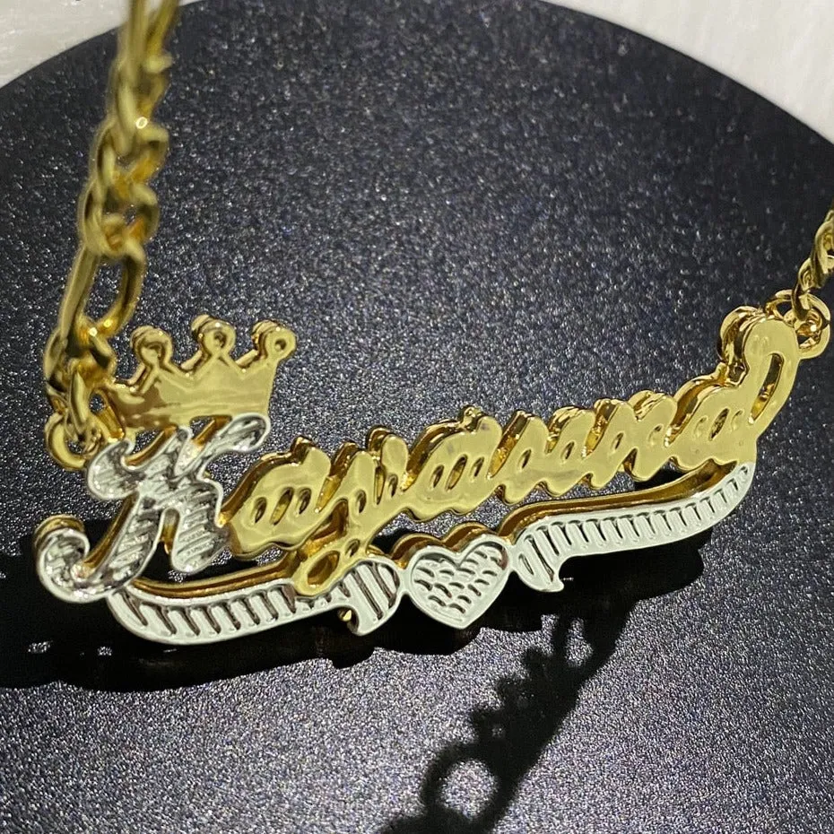 Custom Nameplate Necklace 3D Pendant Necklace Personalized Custom Name Jewelry