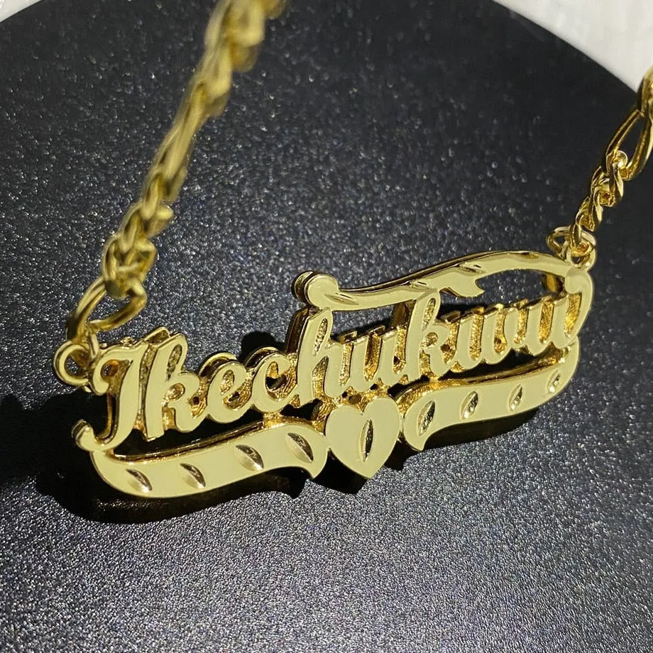 Custom Nameplate Necklace 3D Pendant Necklace Personalized Custom Name Jewelry