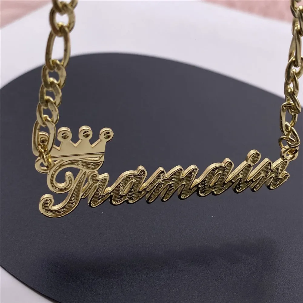 Custom Nameplate Necklace 3D Pendant Necklace Personalized Custom Name Jewelry