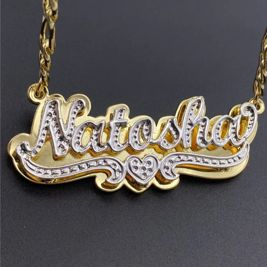 Custom Nameplate Necklace 3D Pendant Necklace Personalized Custom Name Jewelry