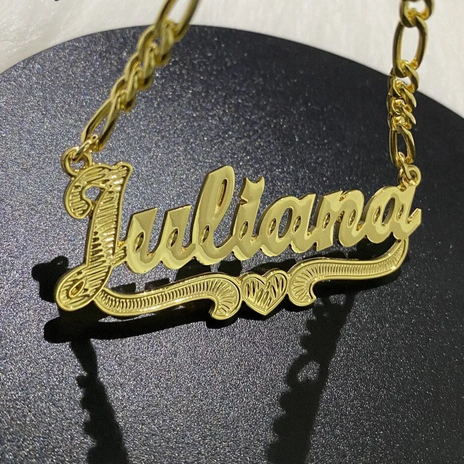 Custom Nameplate Necklace 3D Pendant Necklace Personalized Custom Name Jewelry