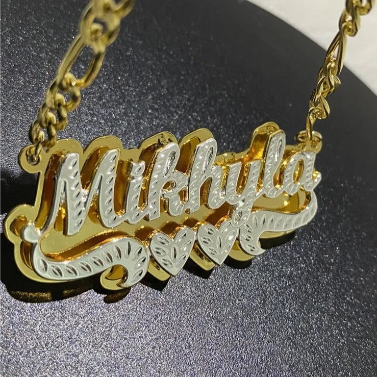 Custom Nameplate Necklace 3D Pendant Necklace Personalized Custom Name Jewelry