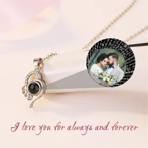 Custom Photo Name Projection Necklace Personalized Love Letter Pendant