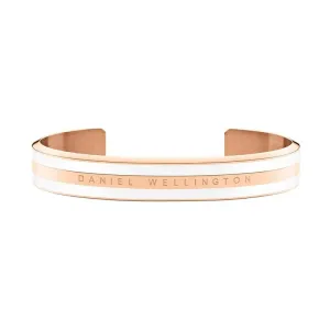 Daniel Wellington Emalie Cuff Bangle Satin White Rose Gold