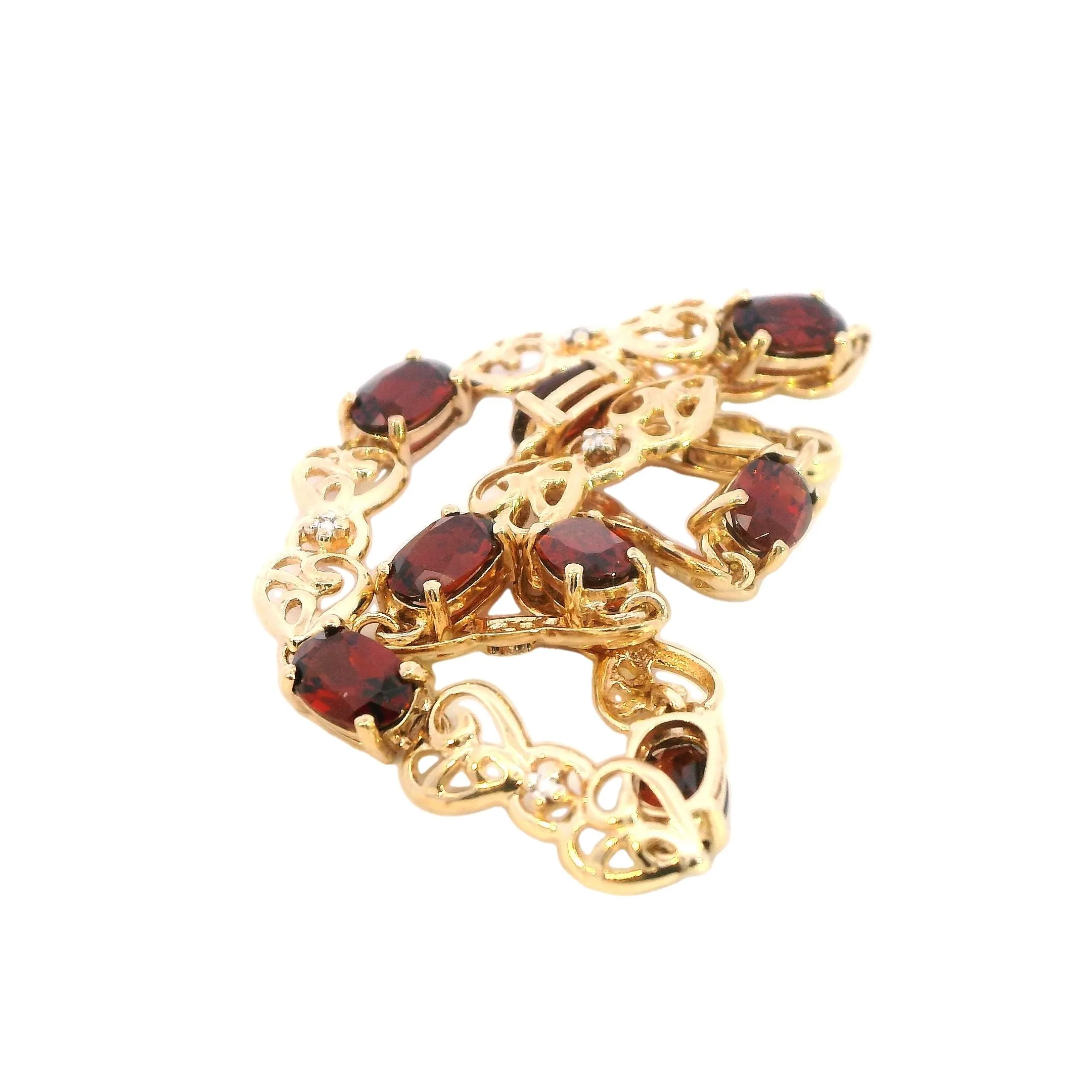 Elegant 9ct Yellow Gold and Garnet Bracelet - Timeless Elegance