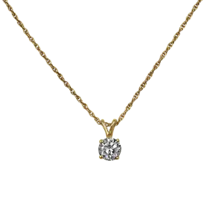 Estate 14K Yellow Gold Diamond Pendant Necklace