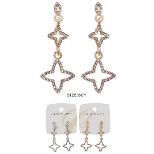 Fashion Rhinestone Drop Earrings 2876GS ( 12 units)