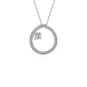 Fei Liu Silver and CZ radiance swirl pendant