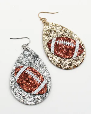 Football Sparkling Teardrop Earrings