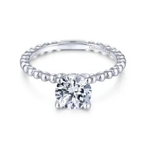 Gabriel & Co. 14k White Gold Contemporary Solitaire Engagement Ring