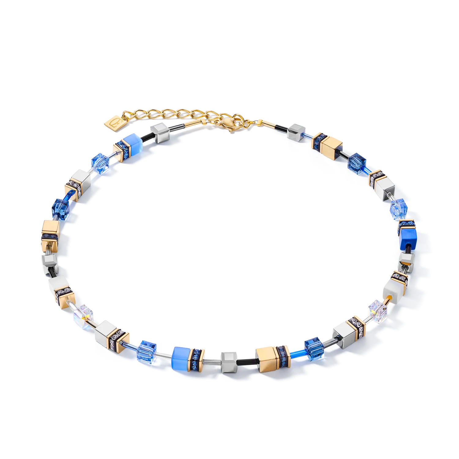 GeoCUBE® Necklace blue-gold