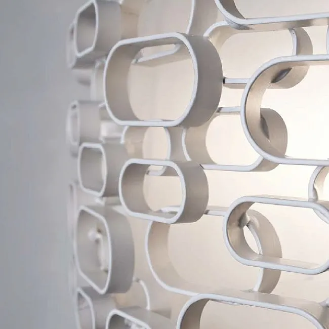 Glamour White Nickel Or Gold-Plated  Wall Light By Terzani With Geometric Rings