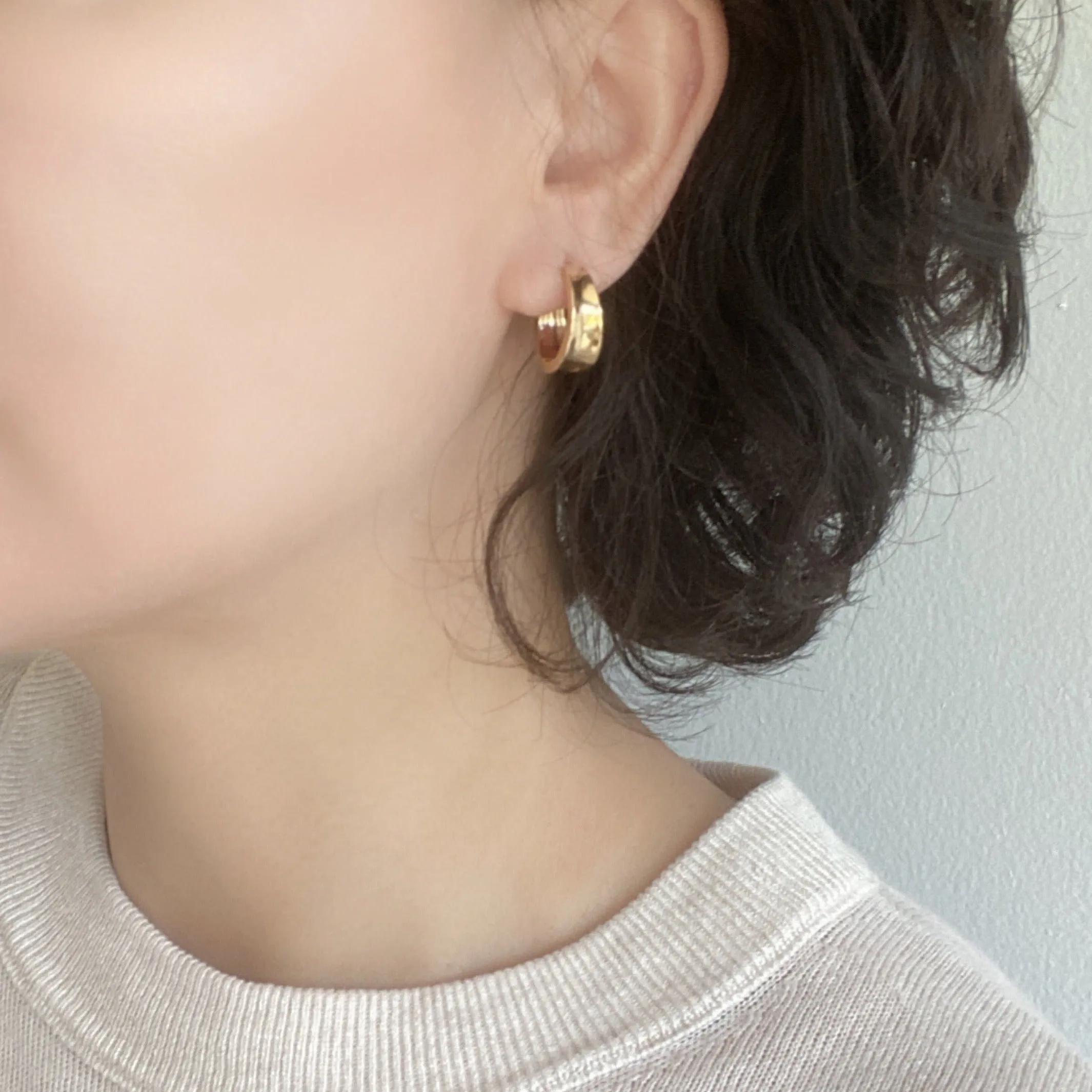 Gold Filled Bold Huggie Earrings