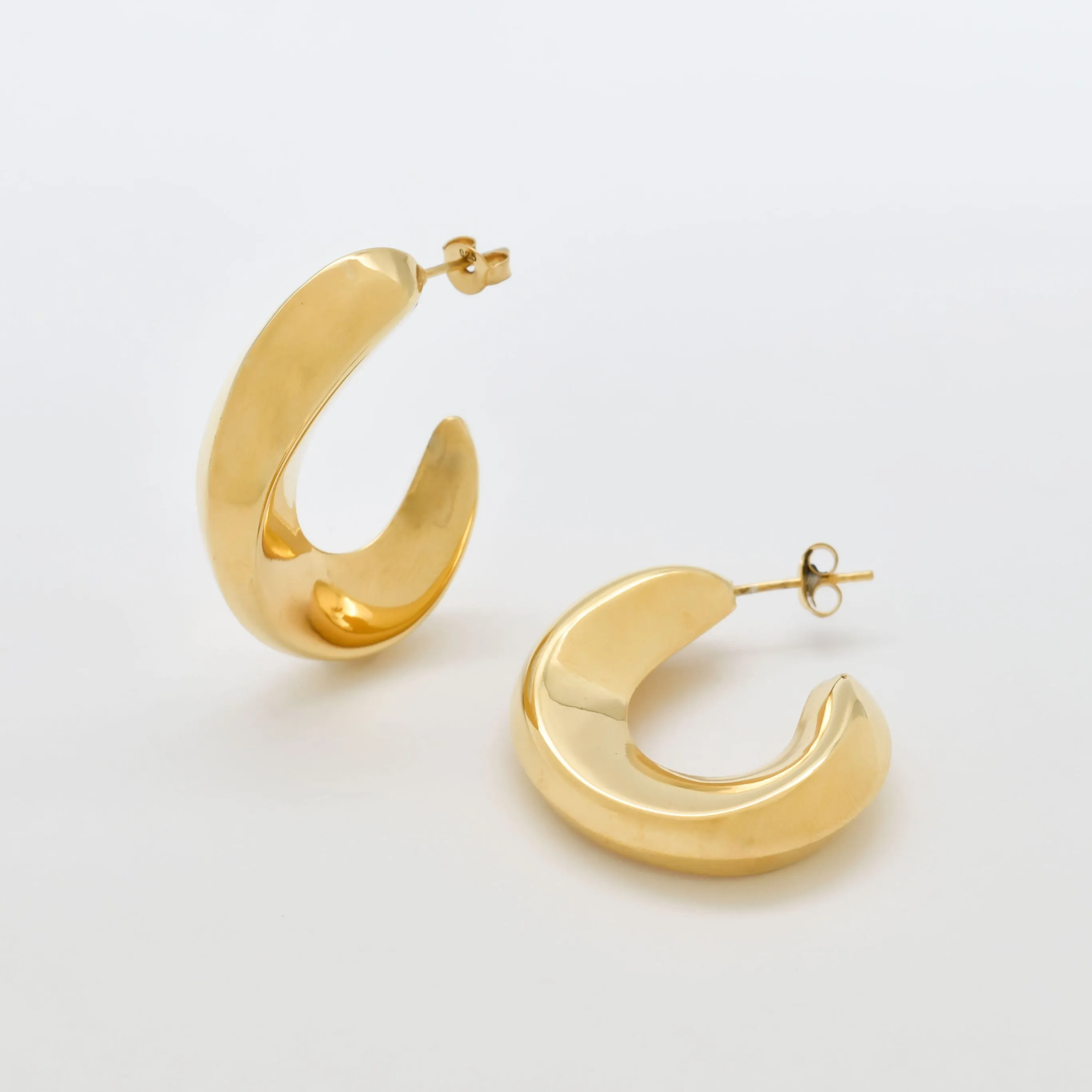 Gold Hoop Earrings - Chunky Hoops - Thick Hoop Earrings